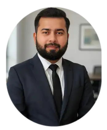 CEO of AR Green Solar, professional solar industry expert in business suit, leading the team of innovators in Pakistan.